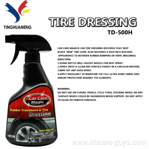 Tire Shine Polish Spray Black Wet Tire Dressing